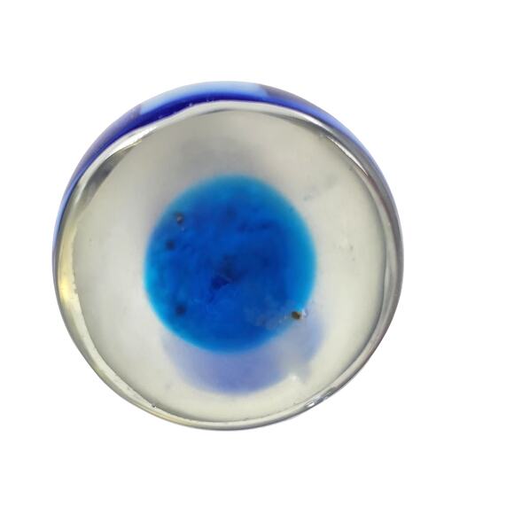 Blue Flower Glass Heavy Paperweight Decorative and Collectible - Picture 8 of 9